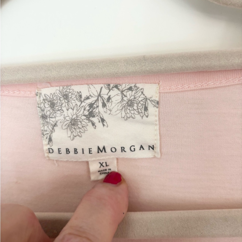 Debbie Morgan vintage Pink Lace Layered Women's Top XL - Picture 2 of 6